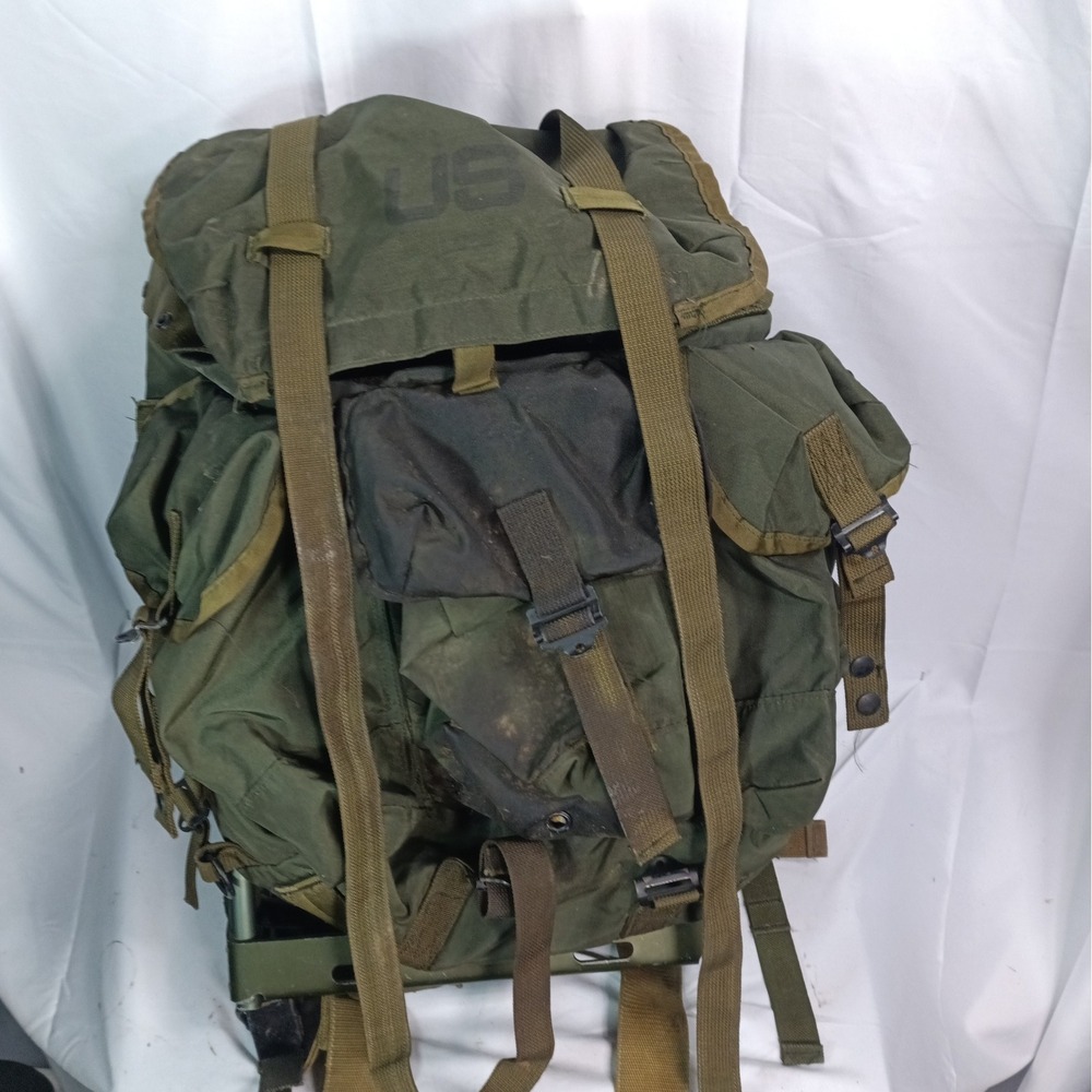 Vintage US Military ALICE Field Pack Large Olive  Green Backpack with Frame